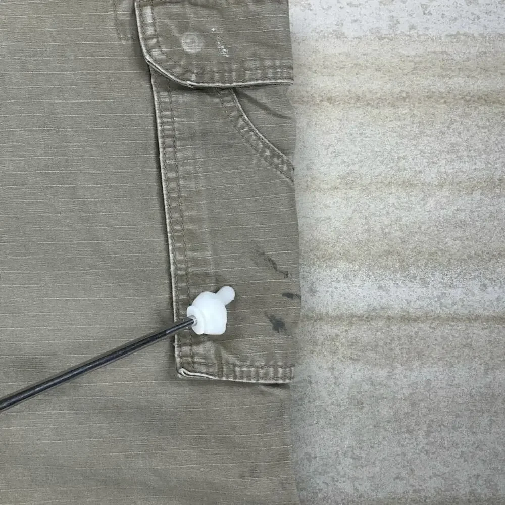 Vintage 90s Wrangler Riggs Carpenter Pants 32x32 Baggy Wide Leg Chocolate Brown - Picture 9 of 13